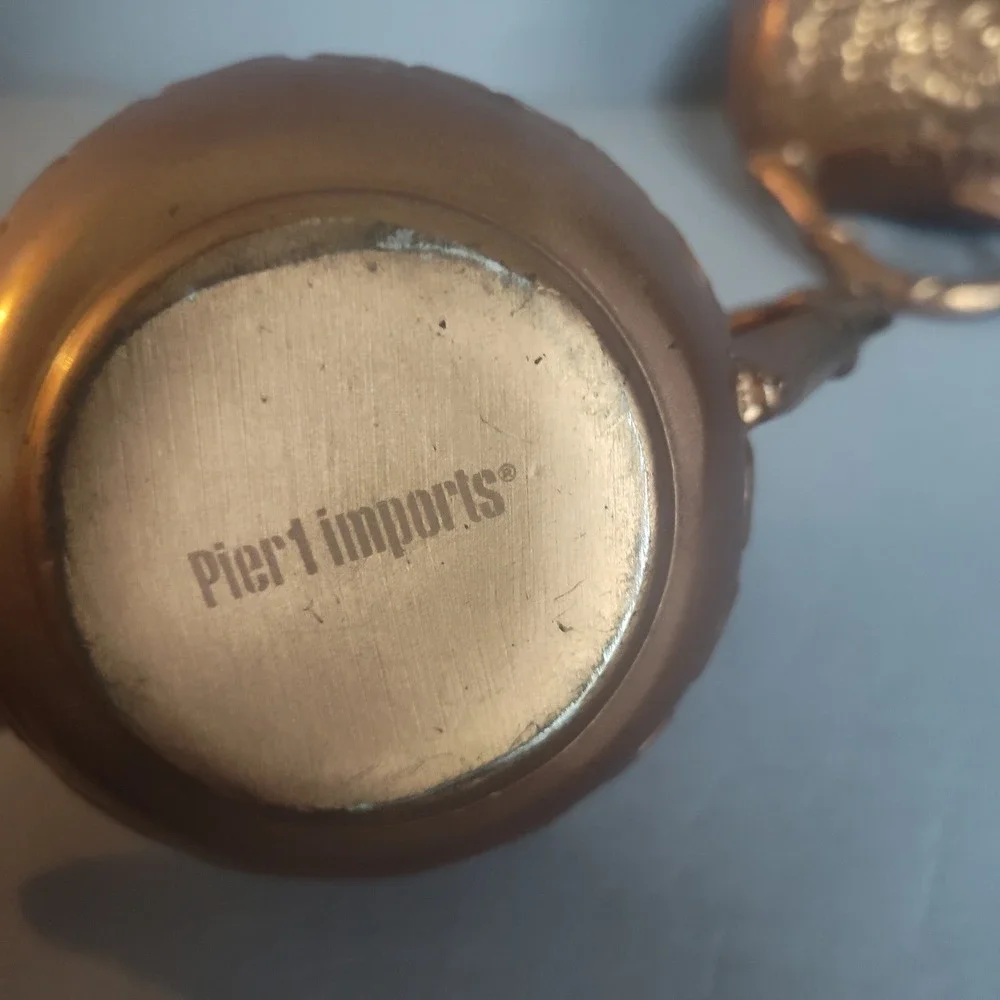 Pier 1 Imports Copper Owl Moscow Mule‎ Mugs Stainless Steel Set of 2